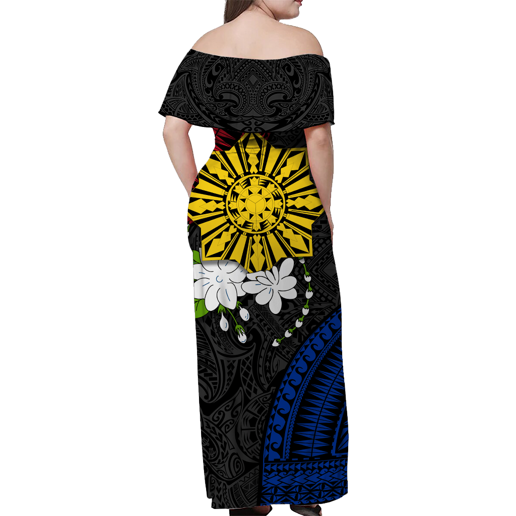 Philippinen Sampaguita Filipino Sun Damen Schulterfreies Kleid - LT12