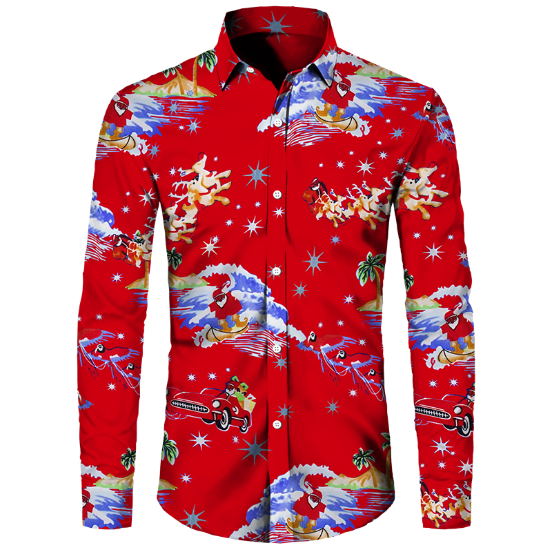 Hawaiianisches Weihnachtsmann-Surfer-Shirt
