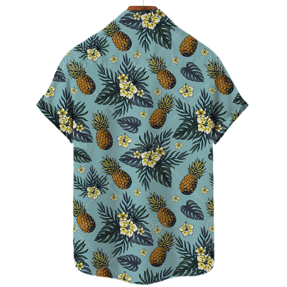 Ananas-Blumen-Hawaii-Shirt