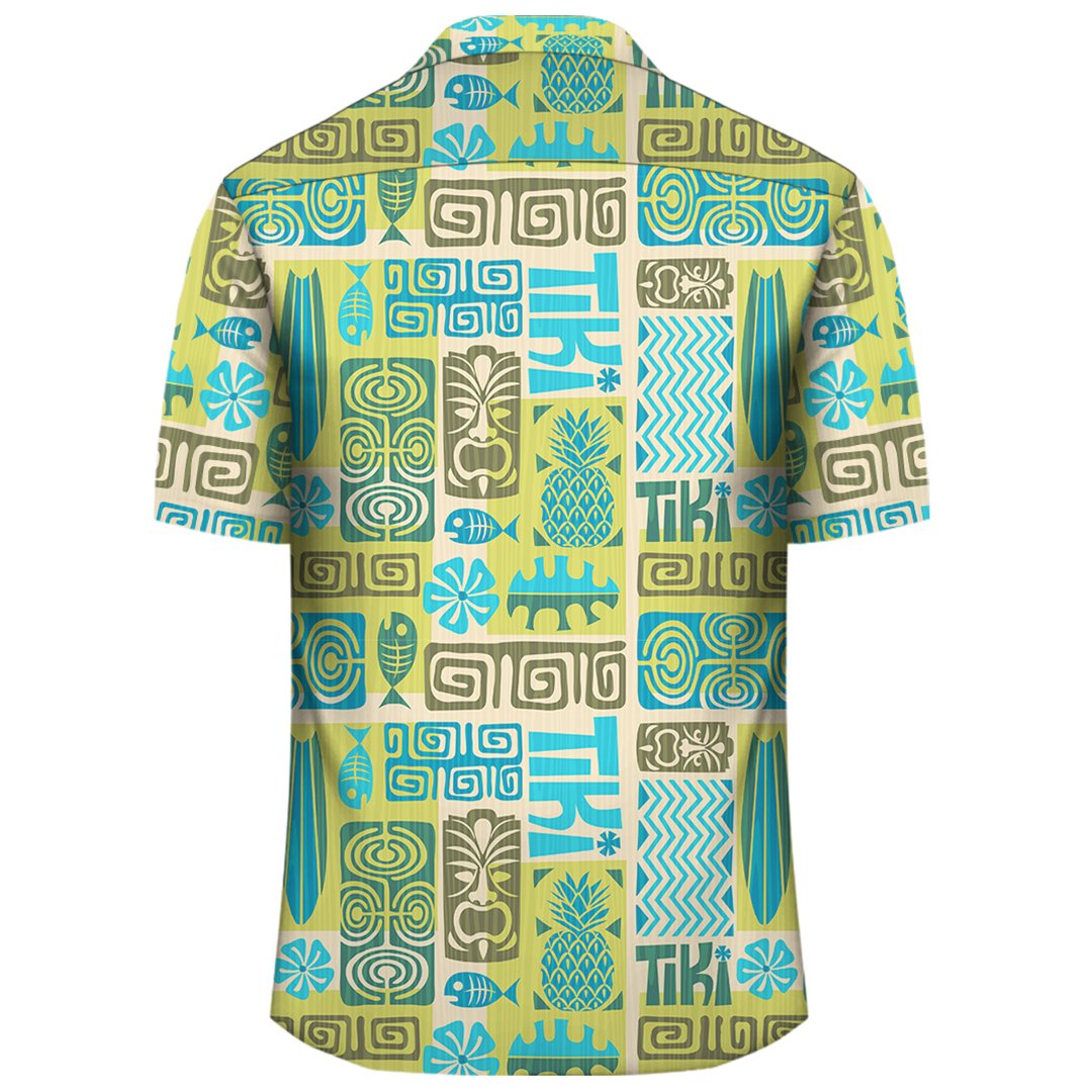 Hawaii Nahtloses exotisches Tiki-Muster Hawaiihemd