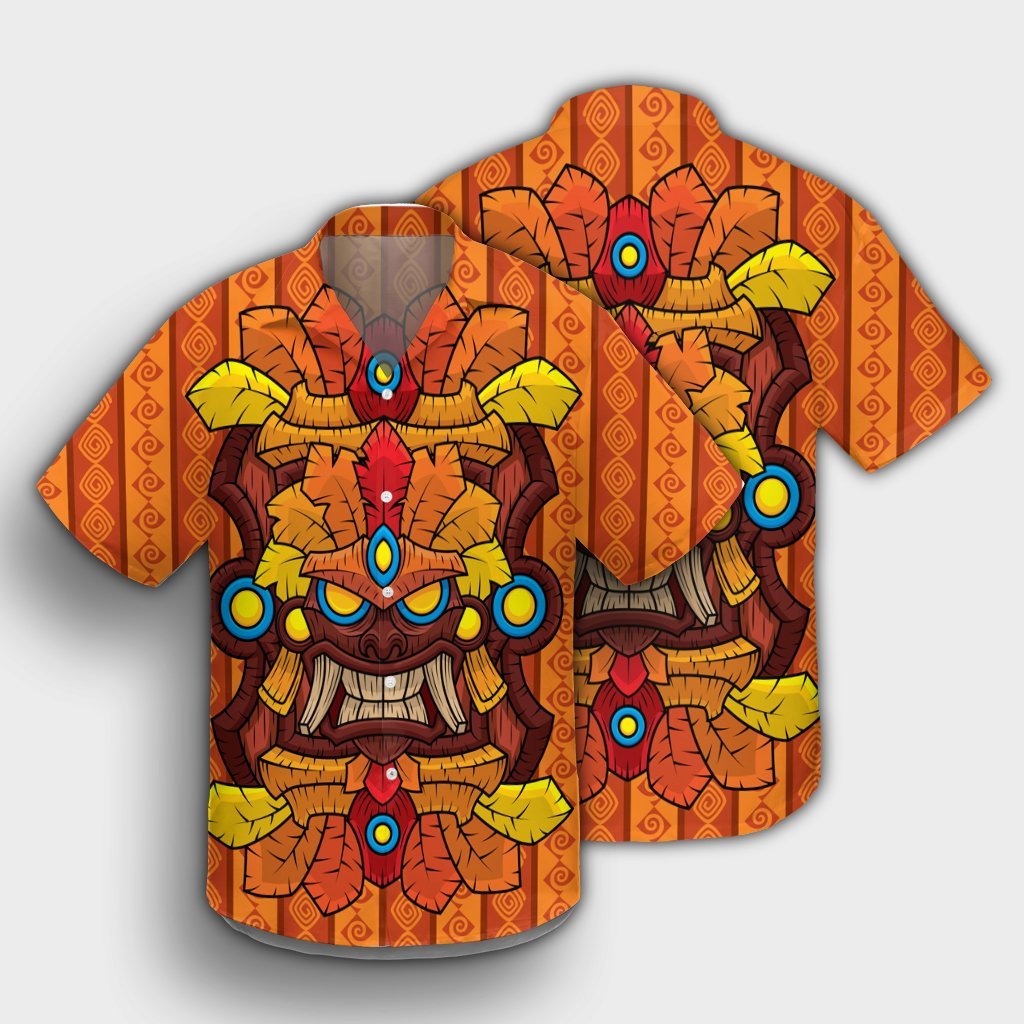 Hawaiihemd mit Tiki-Muster - AH