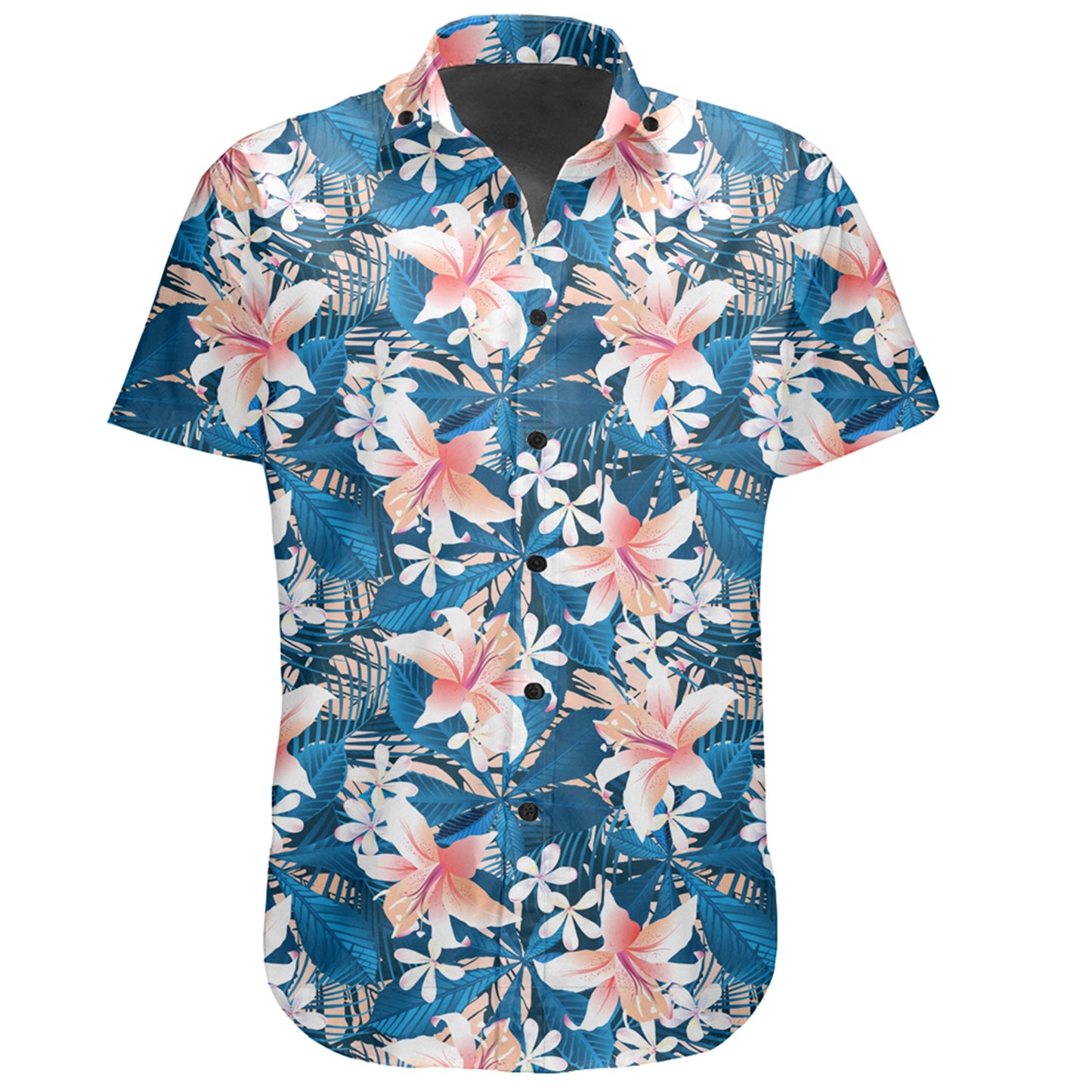Hawaiihemd - Tropisches Hibiskusblaues Hemd