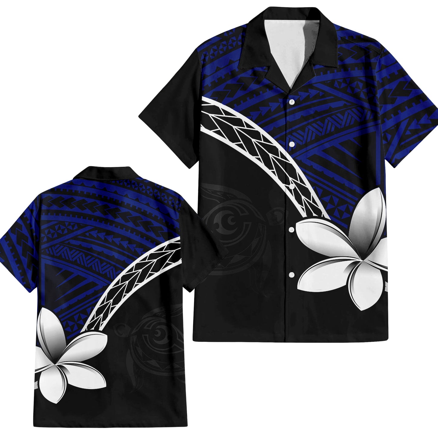 Hawaiianische Schildkröte Plumeria Kakau Hawaiihemd Polynesisches Muster LT9