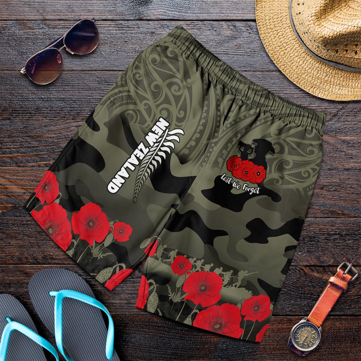 Neuseeland ANZAC 2022 Herren Bermuda Shorts Maori Camouflage LT14