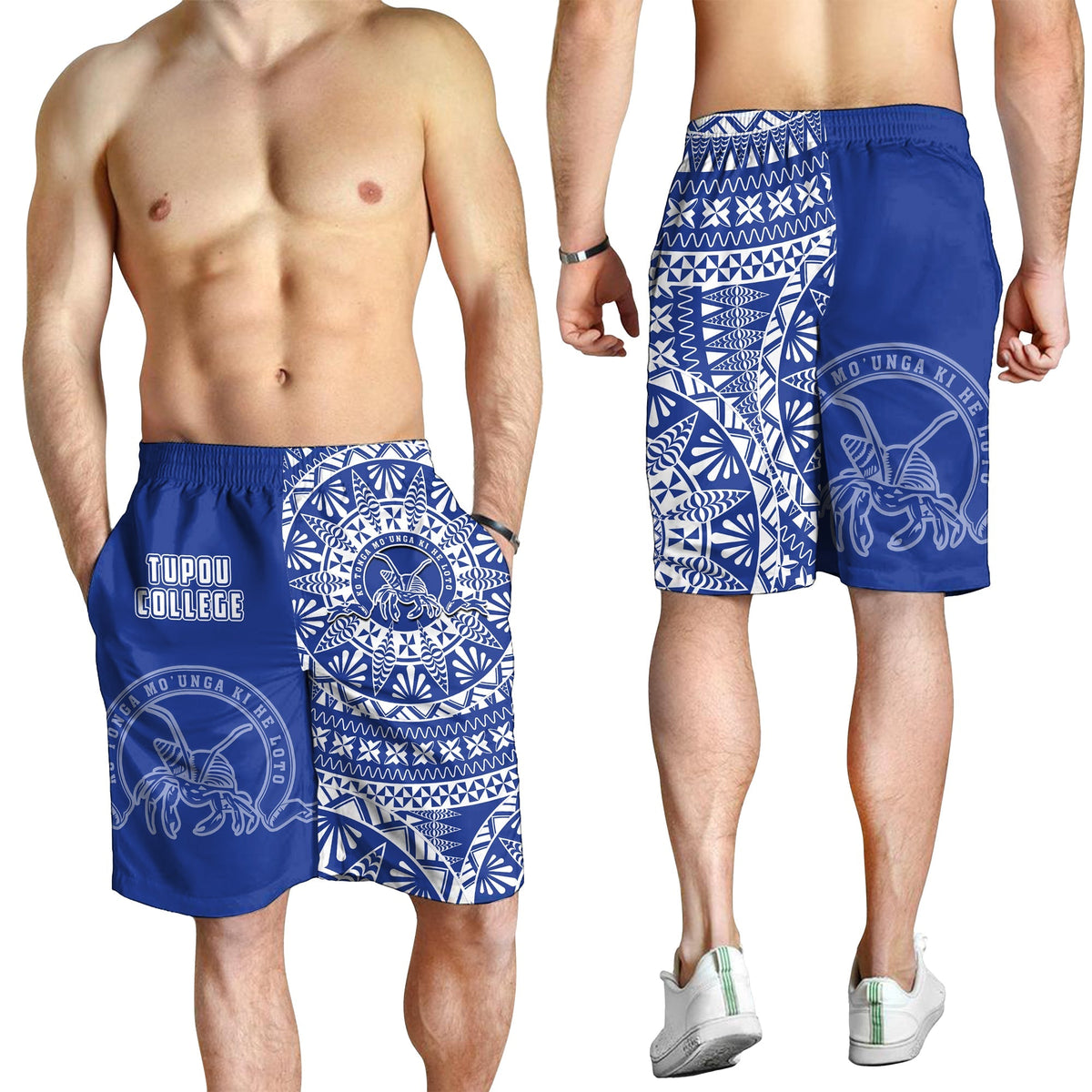 Tupou Tonga College Herren Bermuda Shorts Tonganisches Ngatu-Muster LT14