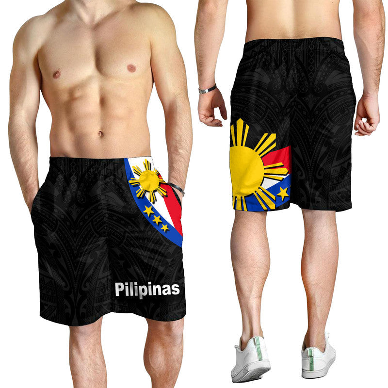 Pilipinas Herren Bermudas Shorts Einfacher Stil - Schwarz LT6
