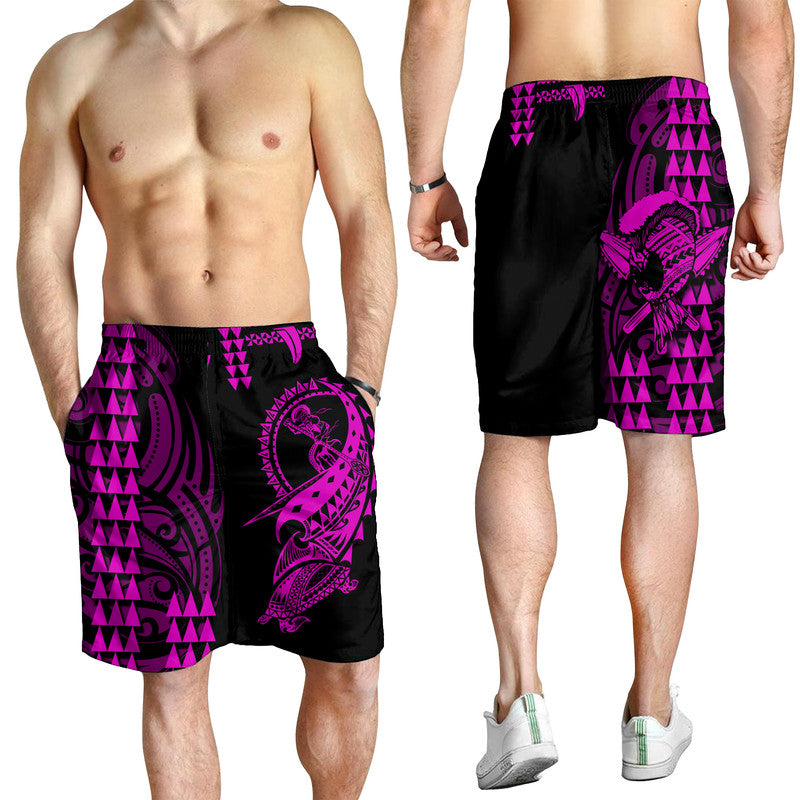 Hawaii Polynesian Warrior Kakau Herren Bermudas Shorts-Lila LT6