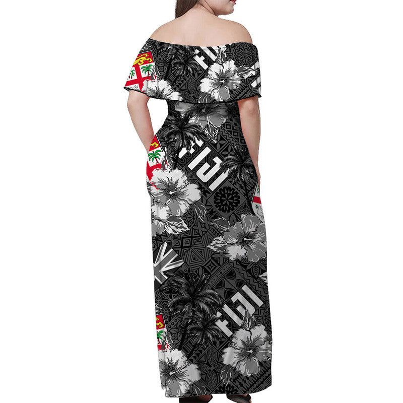 Fiji Hibiscus Schulterfreies Langes Kleid Hawaii Style Nr.3 LT6