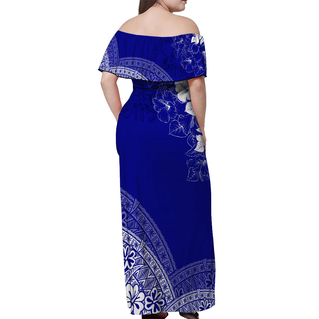 Tonga Kolisi Kuini Salote Schulterfreies langes Kleid QSC Floral Tapa LT7