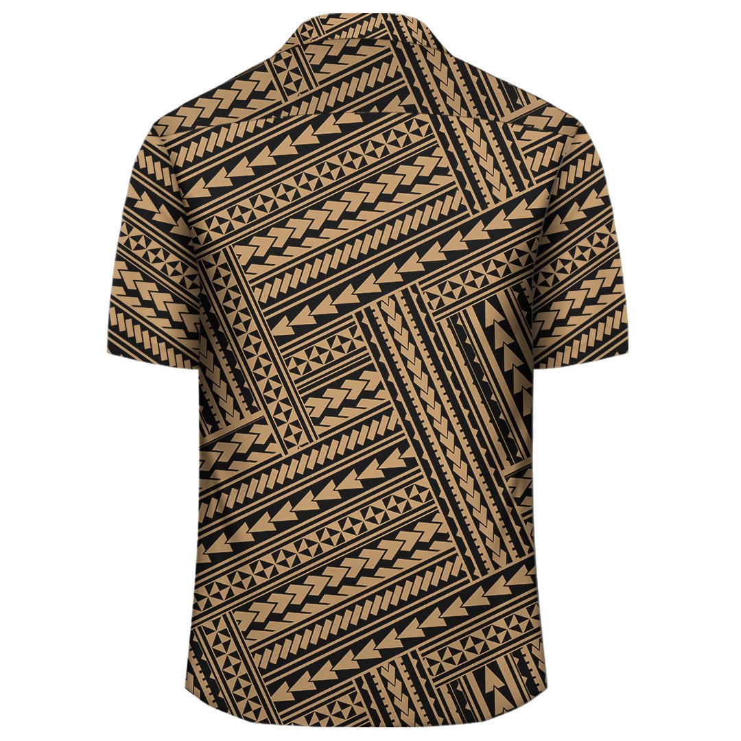 Goldenes Hawaiihemd von Polynesian Nation