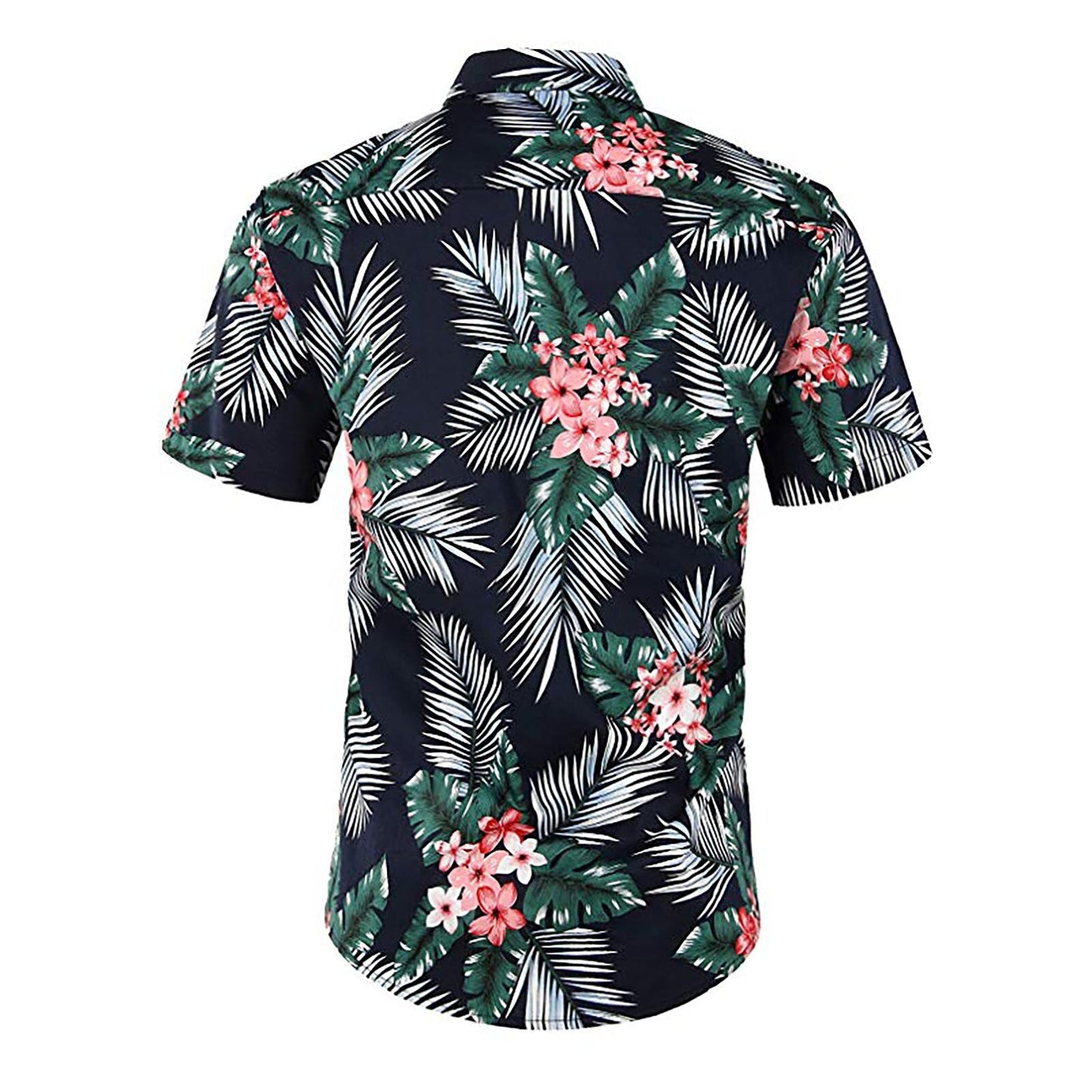 Schwarzes Hawaiihemd mit Tiare-Blumen
