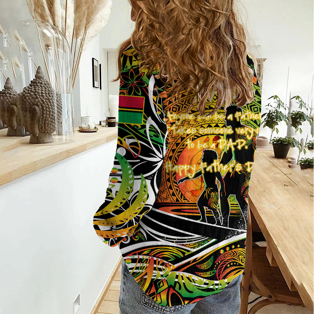 Vatertag Vanuatu Frauen Casual Shirt Special Dad Polynesien Paradies DT02