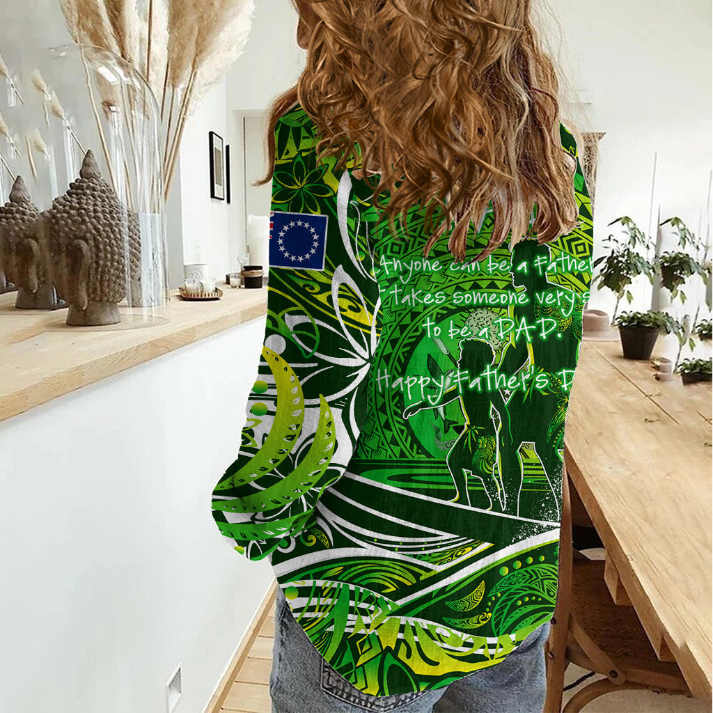 Vatertag Cook Islands Frauen Casual Shirt Special Dad Polynesien Paradies DT02
