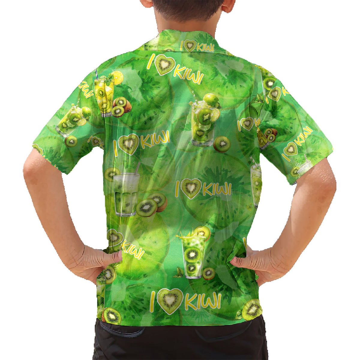 I Love Kiwi Hawaiihemd Neuseeland Kiwi Frucht Sommer Cocktail DT02
