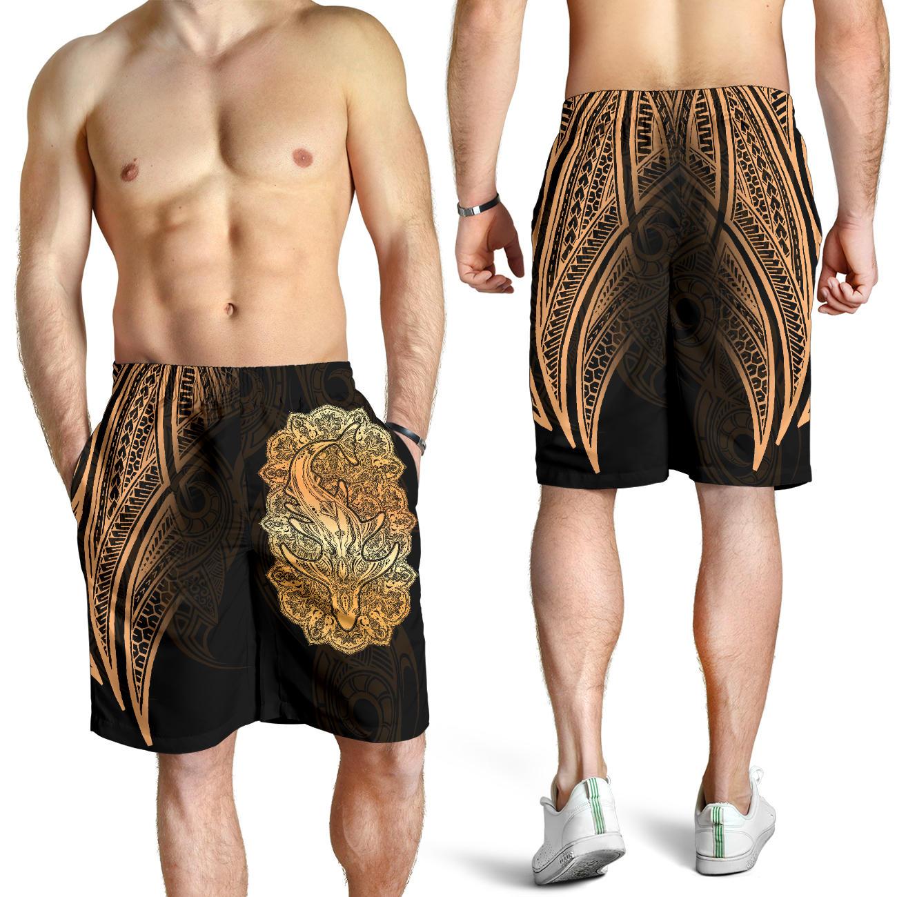 Wild Shark Polynesianische Bermuda Shorts für Herren