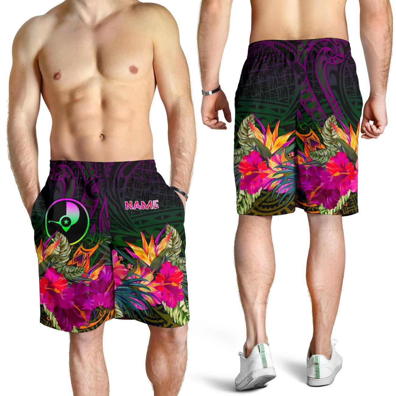 YAP Personalisierte Herren-Bermuda Shorts - Summer Hibiscus