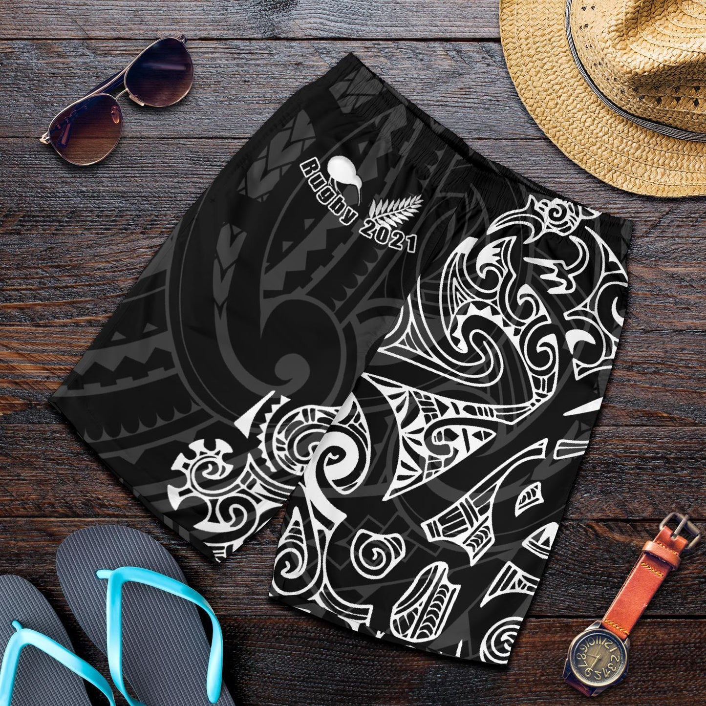 Aotearoa Super Rugby Herren Bermuda Shorts Maori Kiwi