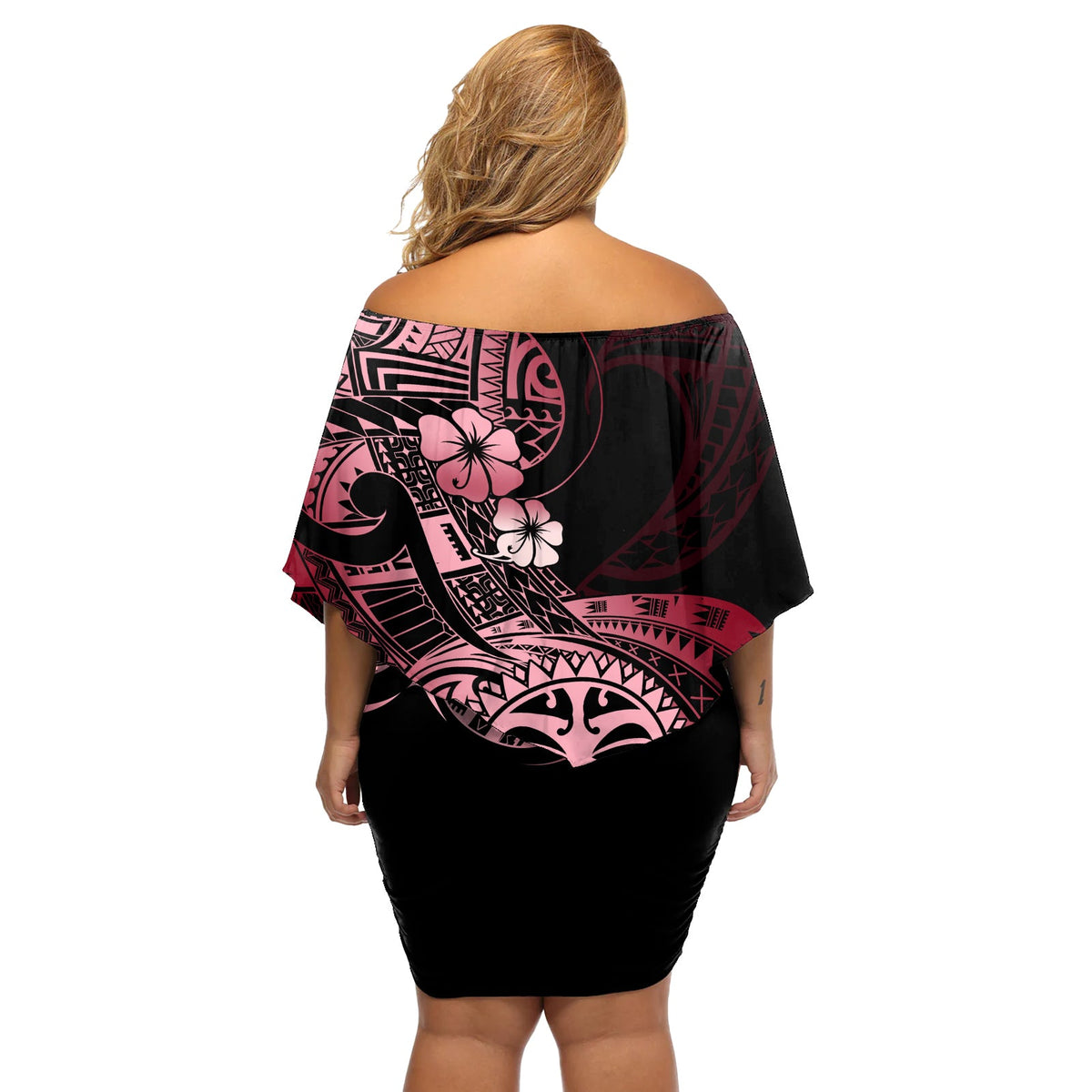 Aotearoa Kia Ora Neuseeland Ta Moko Rote Version Schulterfreies Kurzes Kleid blumen LT01
