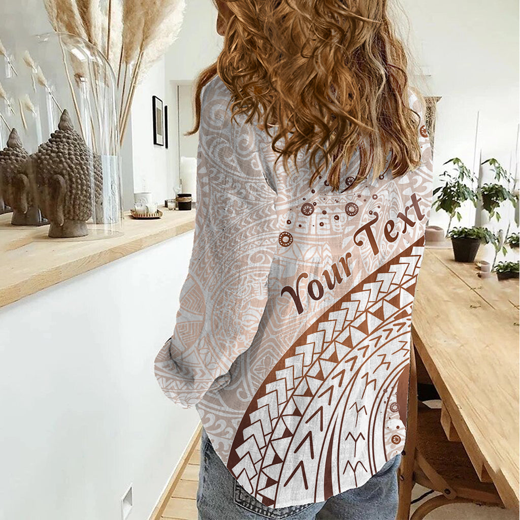 Pasifika Festival Damen Freizeithemd Vintage Tribal Muster LT01