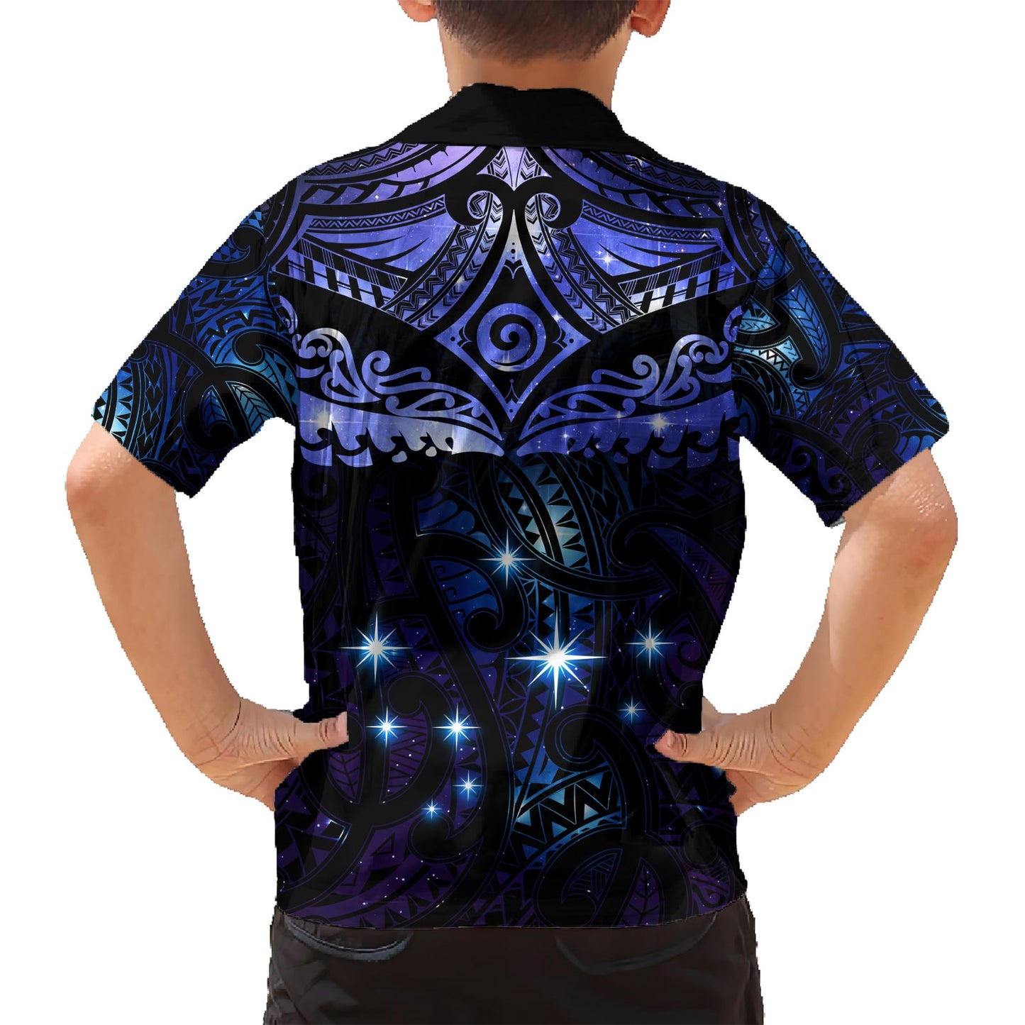 Neuseeländisches Matariki Hawaiihemd Maori-Muster und Matariki Sky Night LT03