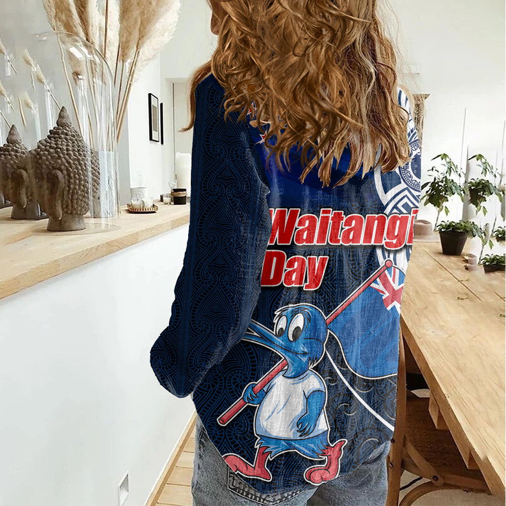 Neuseeland Waitangi Damen Freizeithemd Te Ra O Waitangi Maori Kiwis Vogel LT03