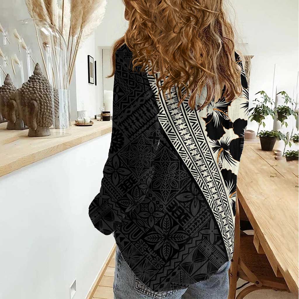 Bula Hibiscus Festival Damen Freizeithemd Tapa Muster Half Style LT03