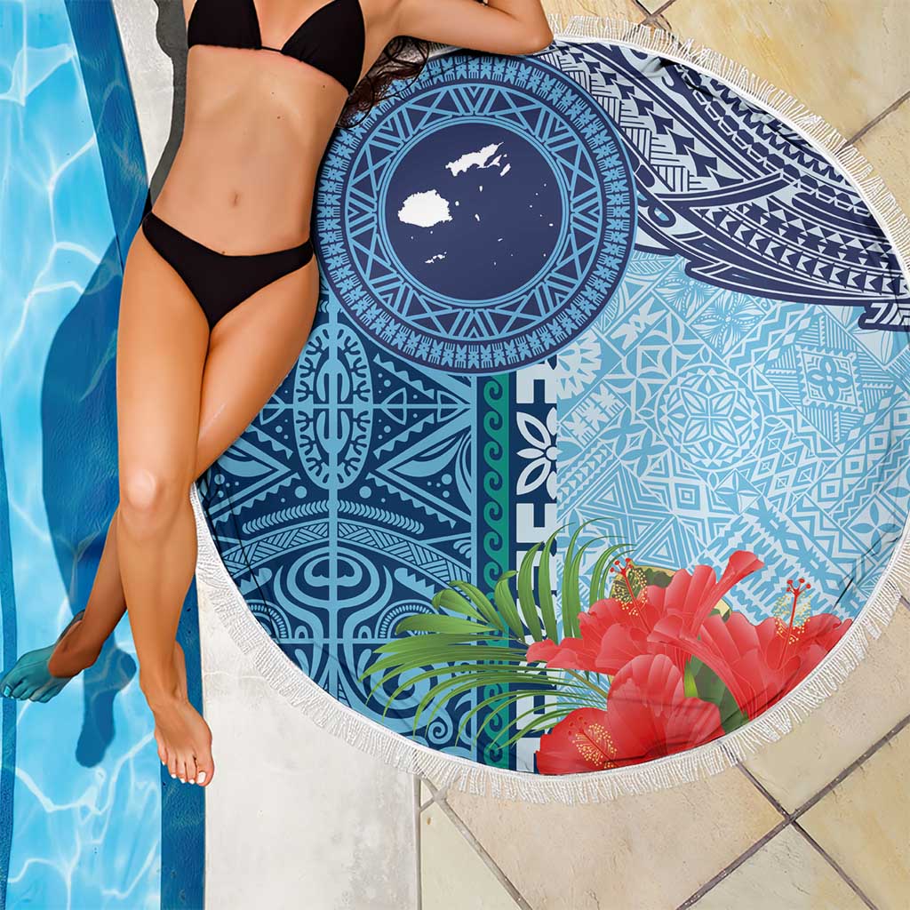 Bula Hibiscus Festival Stranddecke Tapa Muster Half Style LT03