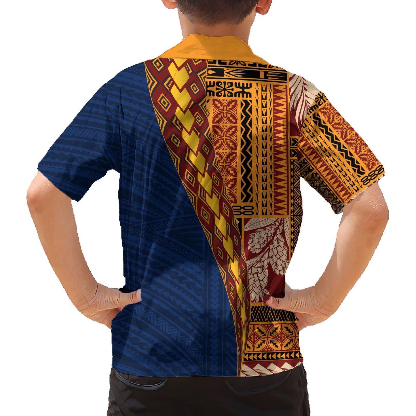 Samoa Siapo Motiv Halbstil Hawaiihemd Bunte Version LT03