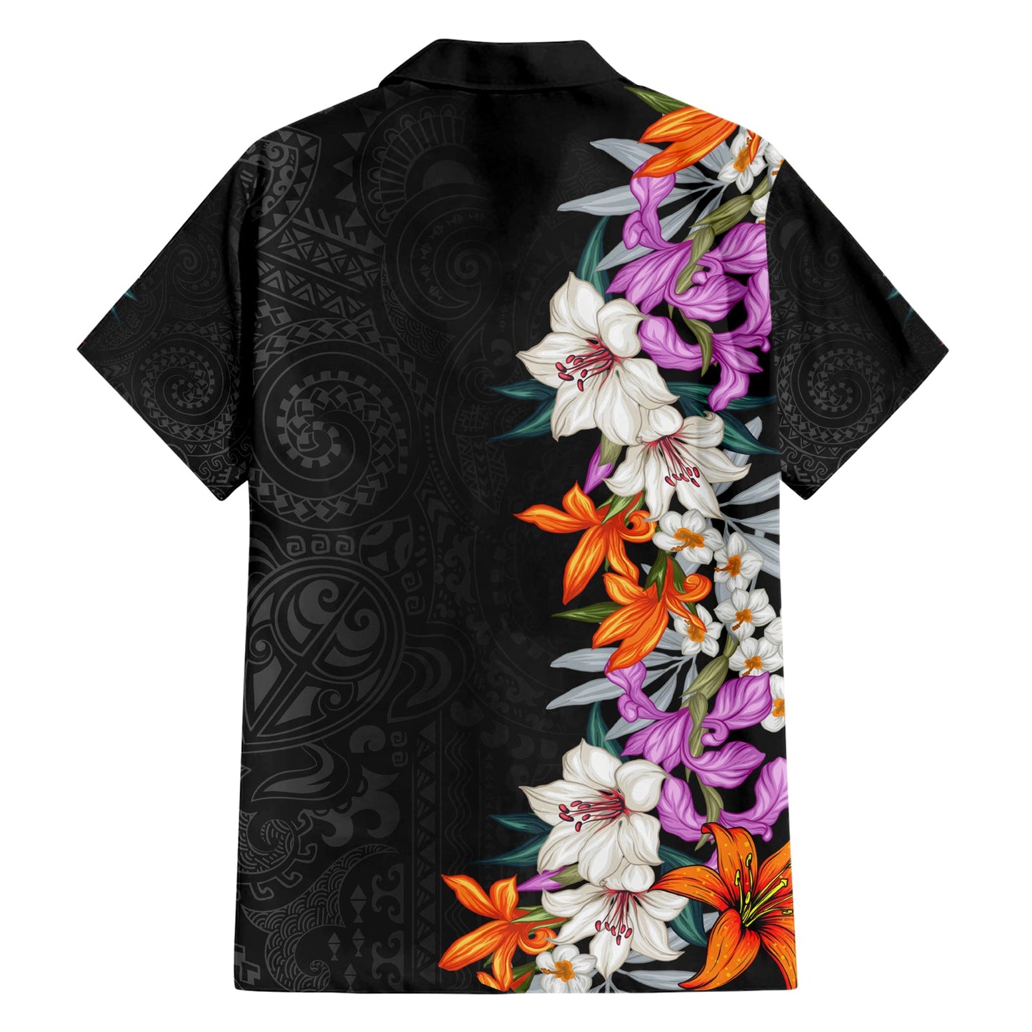 Hawaii Tropische Blätter und Blumen Hawaiihemd Tribal Polynesian Muster LT03