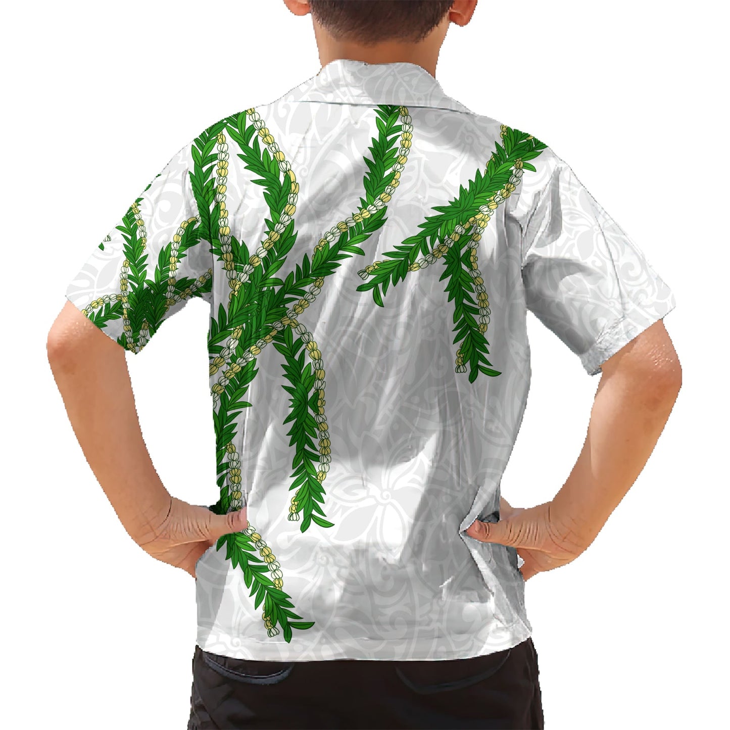 Hawaii Maile Lei Hawaiihemd Aloha Weiß Farbe LT03
