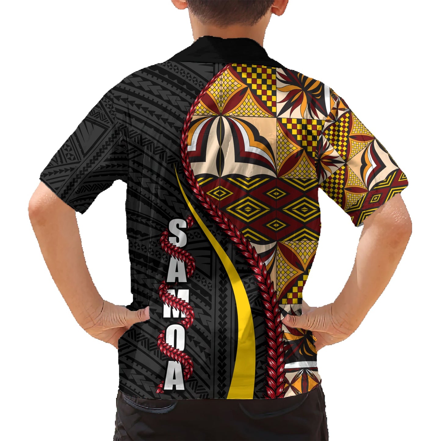 Samoa Siapo Ula Fala Hawaiihemd Polynesisches Stammesmuster LT03