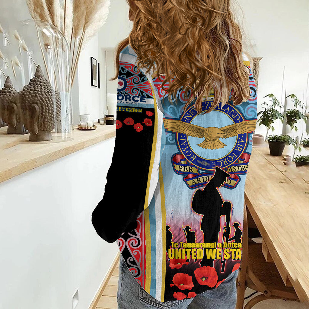 Royal New Zealand Air Force ANZAC Day Damen Freizeithemd Te Tauaarangi o Aotearoa LT03