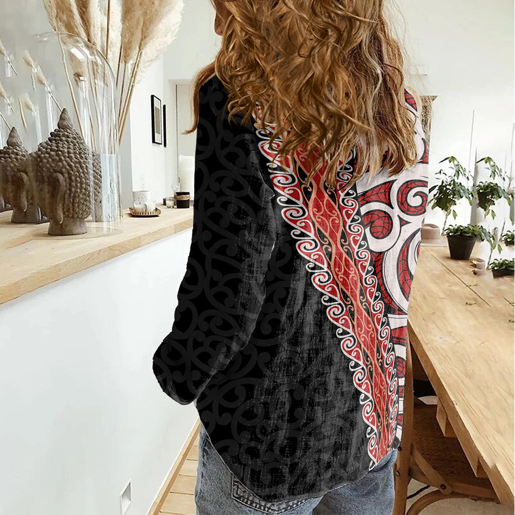 Neuseeland Maori Stilisierte Koru Frauen Casual Shirt LT03