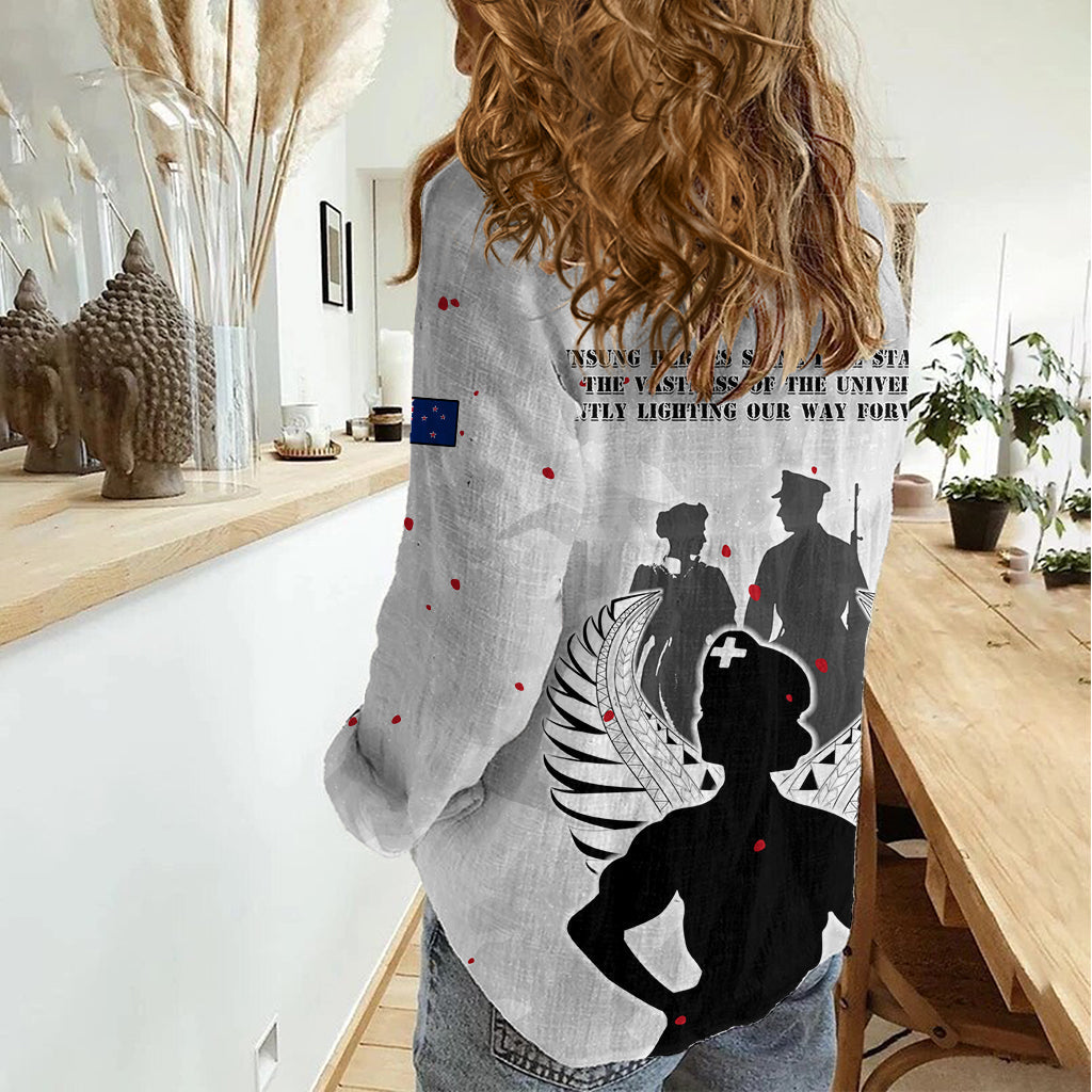 Neuseeland ANZAC Day Frauen Casual Shirt für die Krankenschwester Lest We Forget LT05