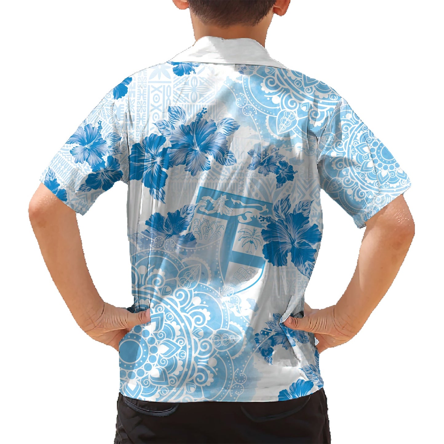 Happy Fiji Girmit Day Hawaiihemd Fidschi Tapa mit Mandala-Muster LT05