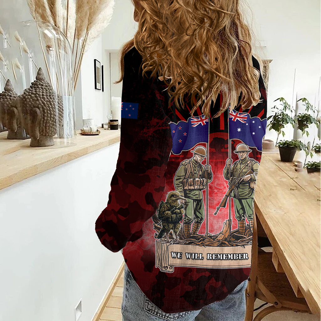 Australien und Neuseeland ANZAC Day Frauen Casual Shirt Soldaten Lest We Forget LT05