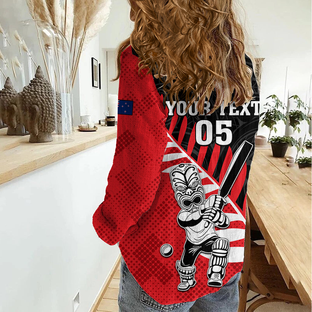 Benutzerdefinierte Neuseeland Canterbury Cricket Damen Casual Shirt mit Maori-Muster LT05