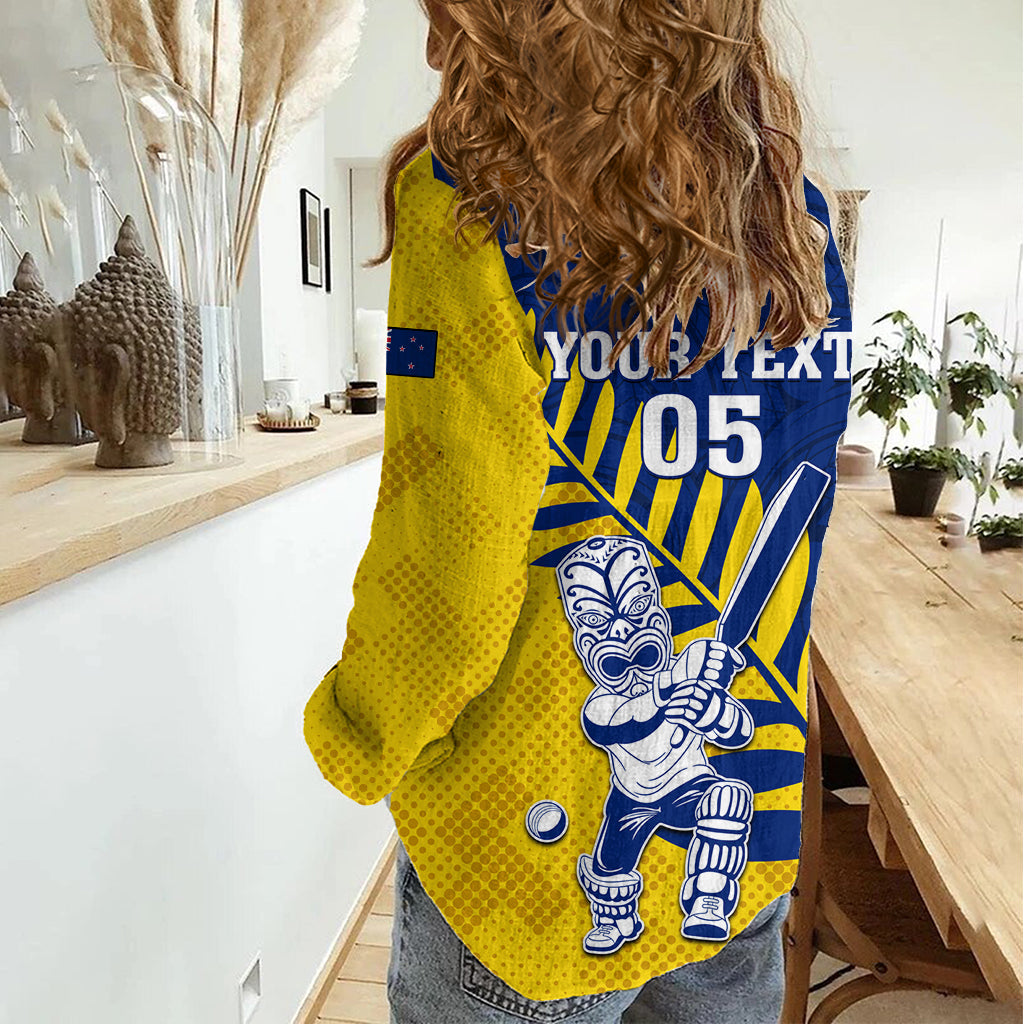 Benutzerdefinierte Neuseeland Otago Cricket Damen Casual Shirt mit Maori-Muster LT05
