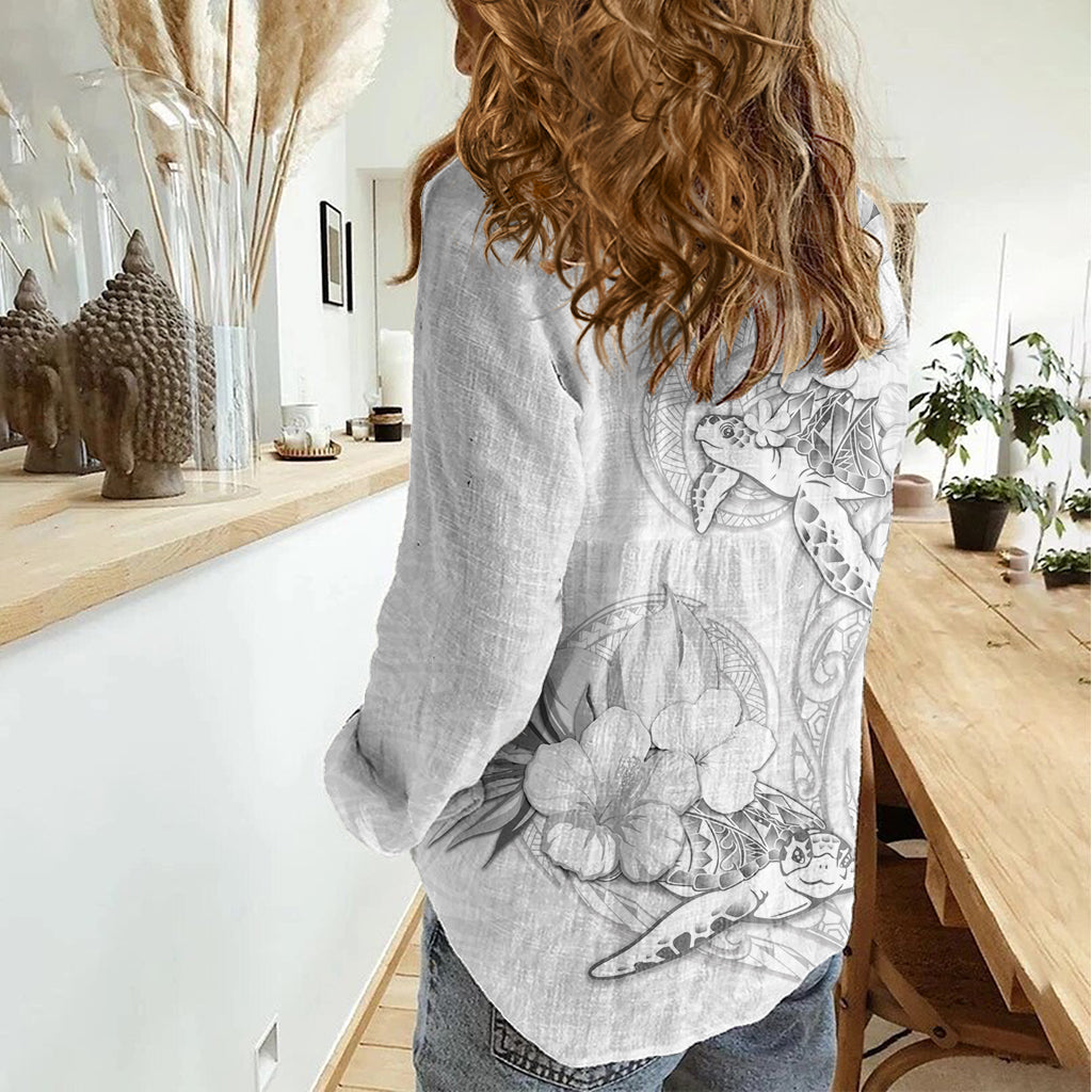 Polynesien Meeresschildkröte Paar Frauen Casual Shirt Happy Valentine Day weiß LT05