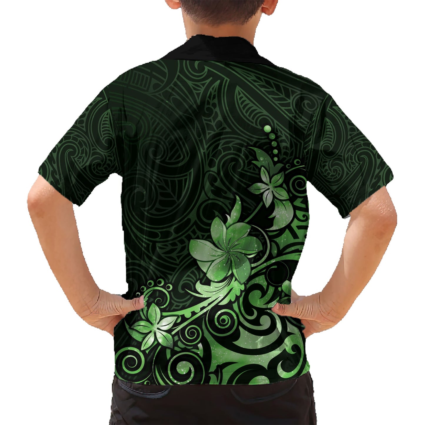 Matariki Neuseeland Hawaiihemd Maori Muster Grün Galaxy LT05