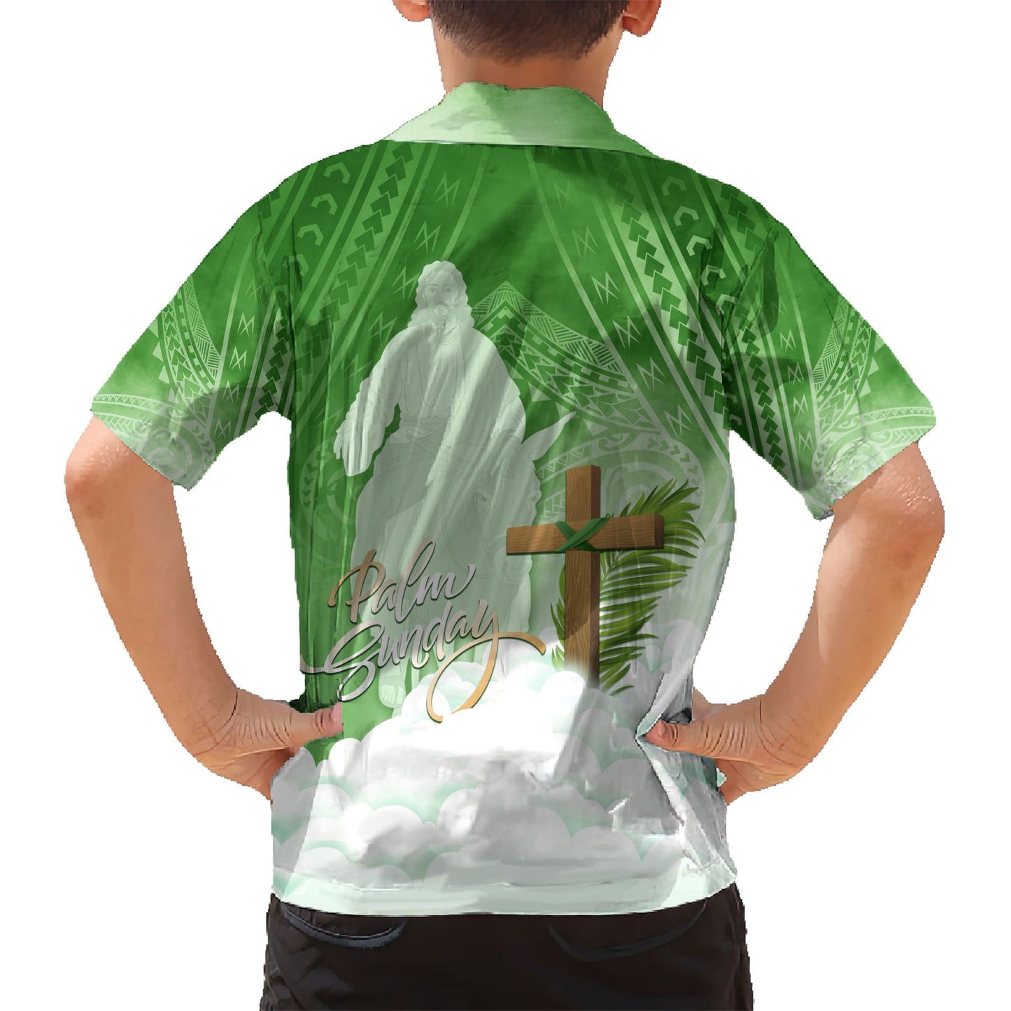 Happy Palm Sunday Hawaiihemd mit polynesischem Muster LT05