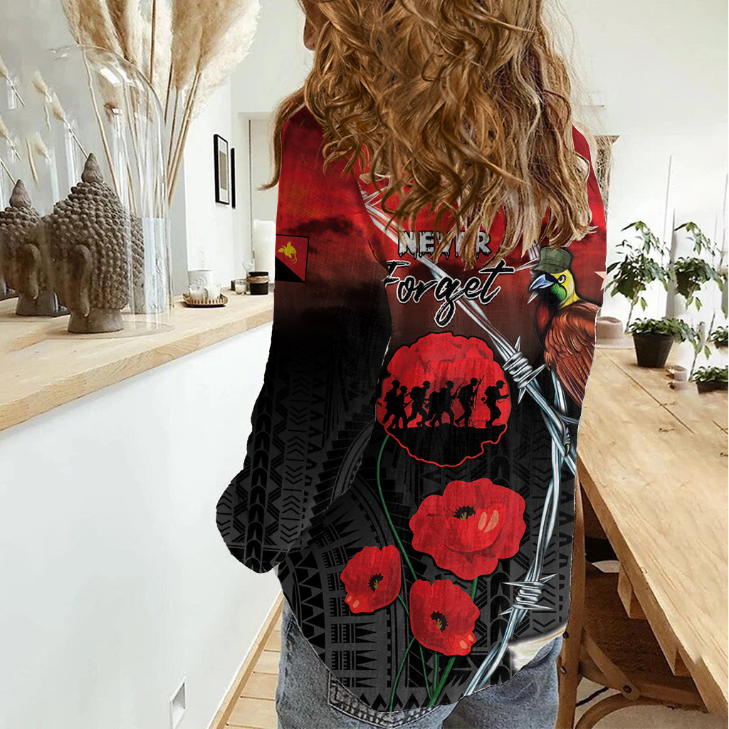 Papua-Neuguinea Gedenktag Frauen Casual Shirt Lest We Forget LT05