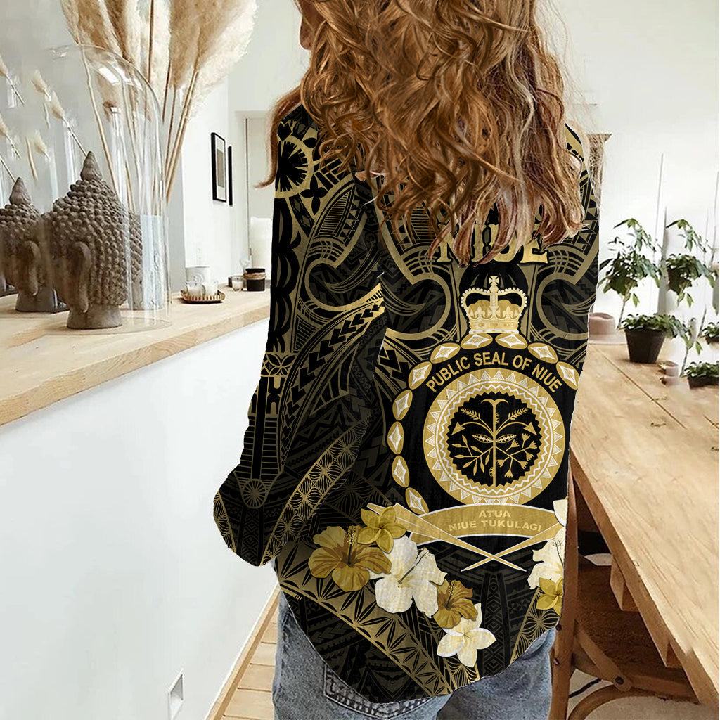 Niue Women's Day Damen Freizeithemd mit polynesischem Muster LT05