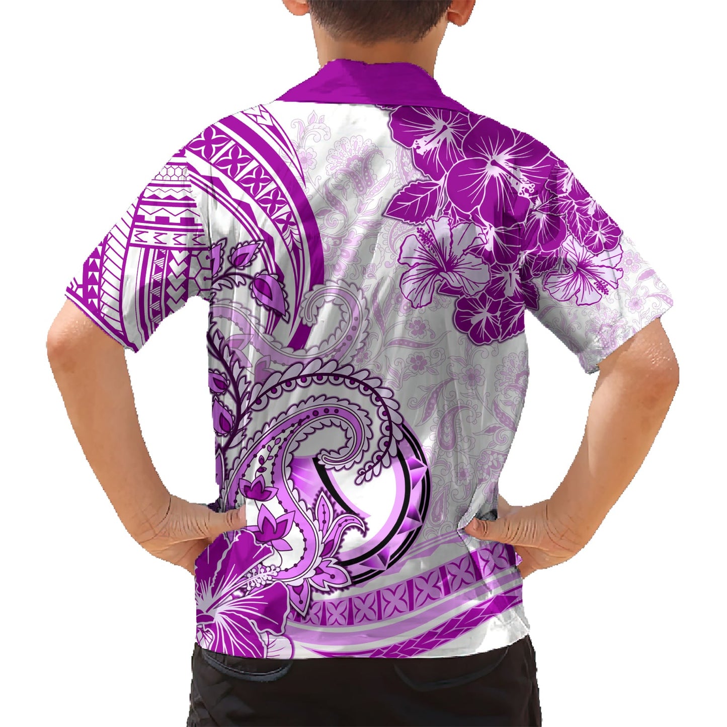 Polynesia Paisley Hawaiihemd Mix Rosa Polynesianisches Muster LT05