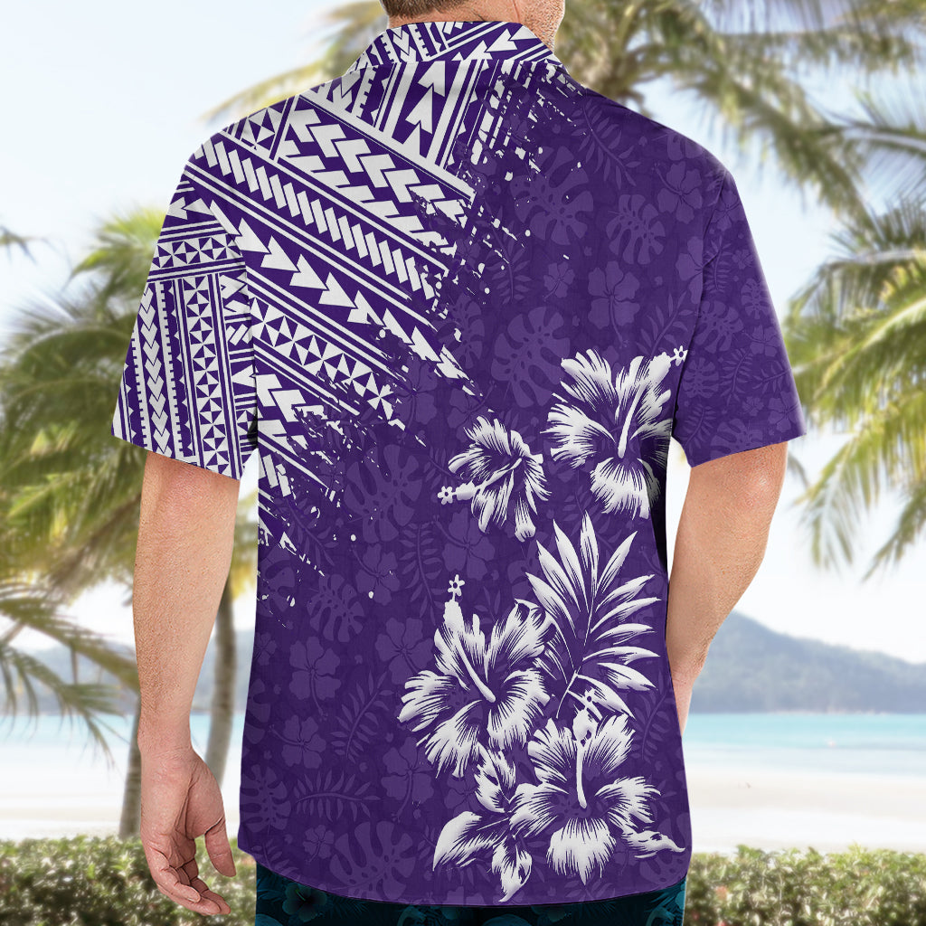 Hawaii Sommer Hawaiihemd Mix Polynesian Lila LT6