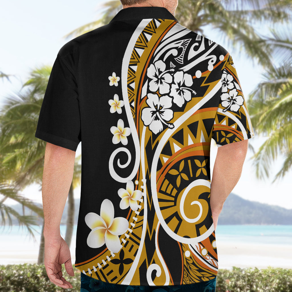 Plumeria Polynesisches Hawaiihemd Trending Gold LT6