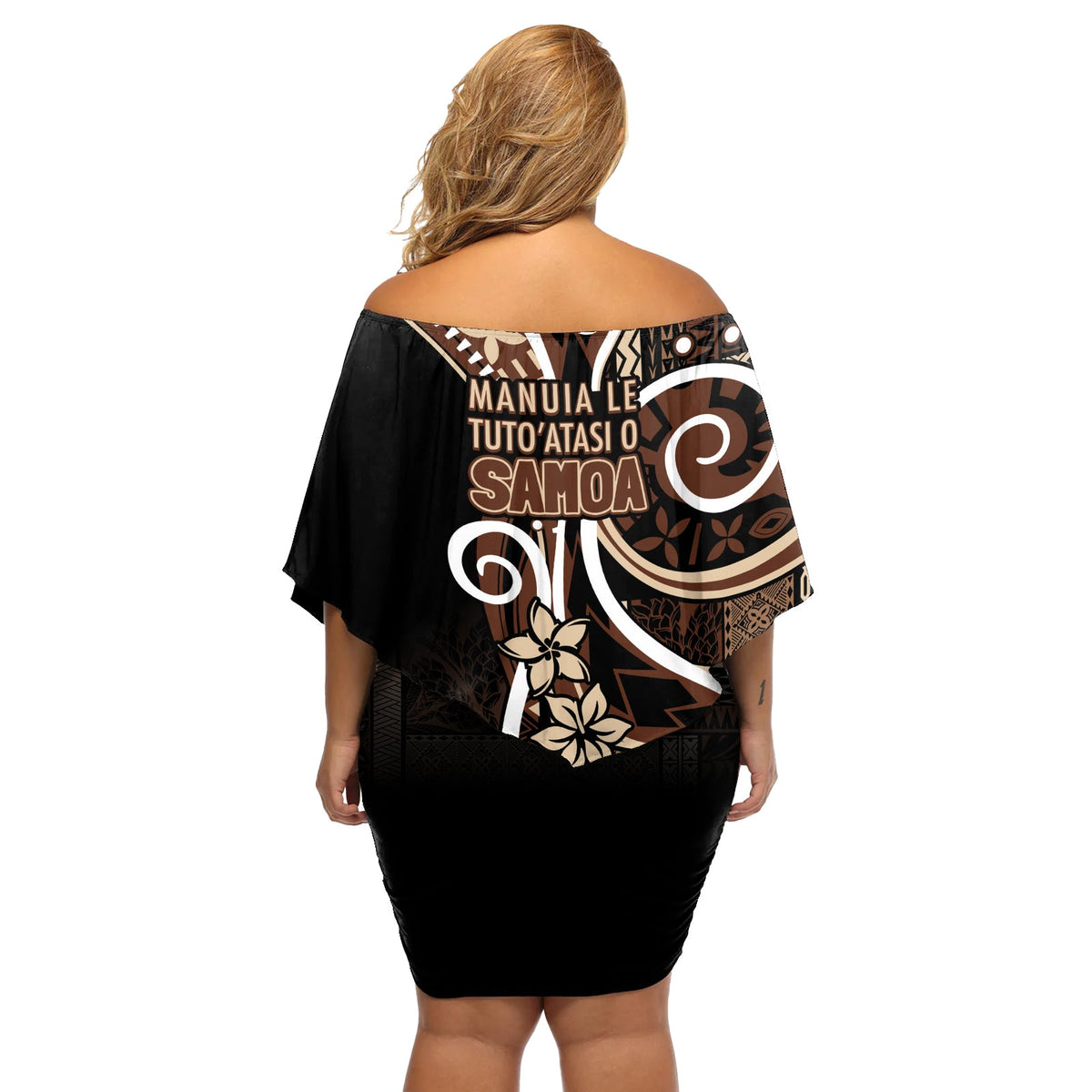 Samoa Siapo – Schulterfreies, kurzes Kleider blumen mit klassischem Motiv. Anleitung für Samoa Independence Black Style LT7