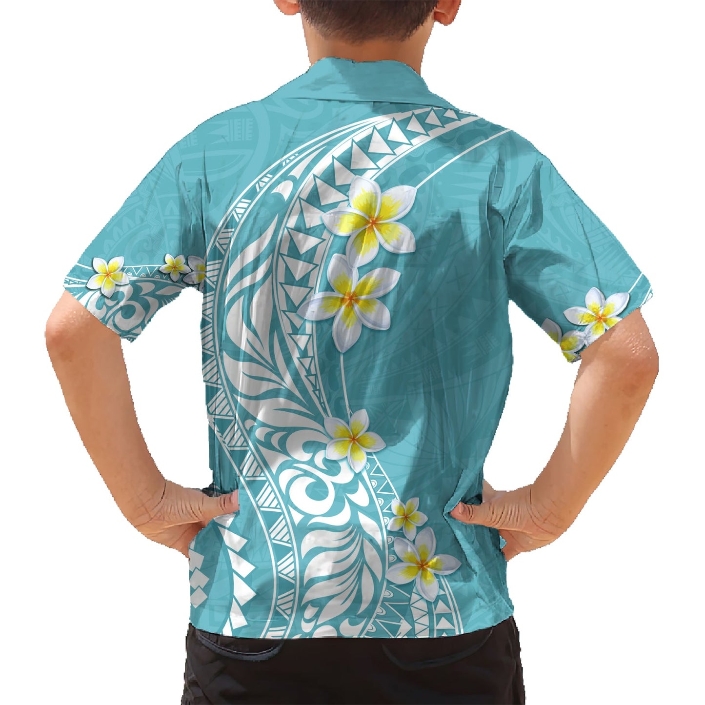 Hawaii Aloha Hawaiihemd Plumeria Vintage - Türkis LT7
