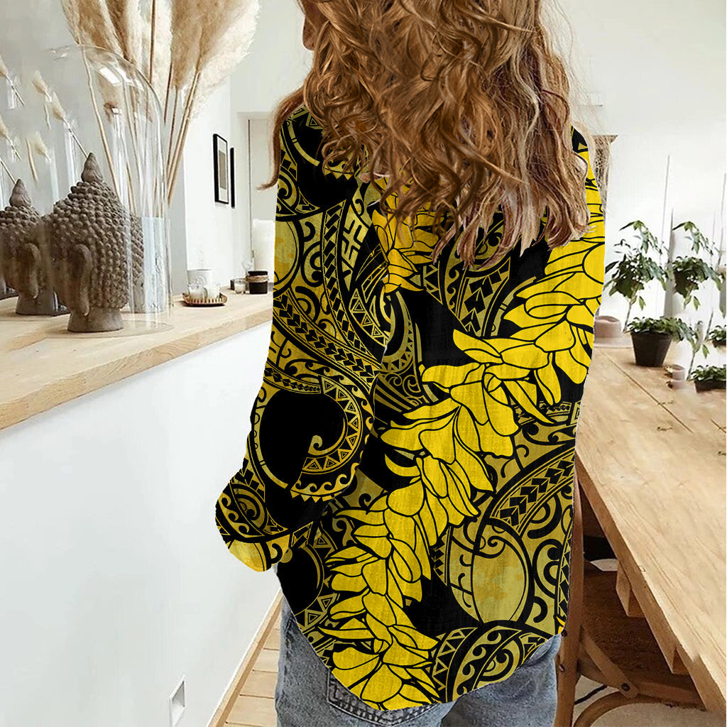 Hawaii Oahu Ilima Lei Damen Freizeithemd LT7