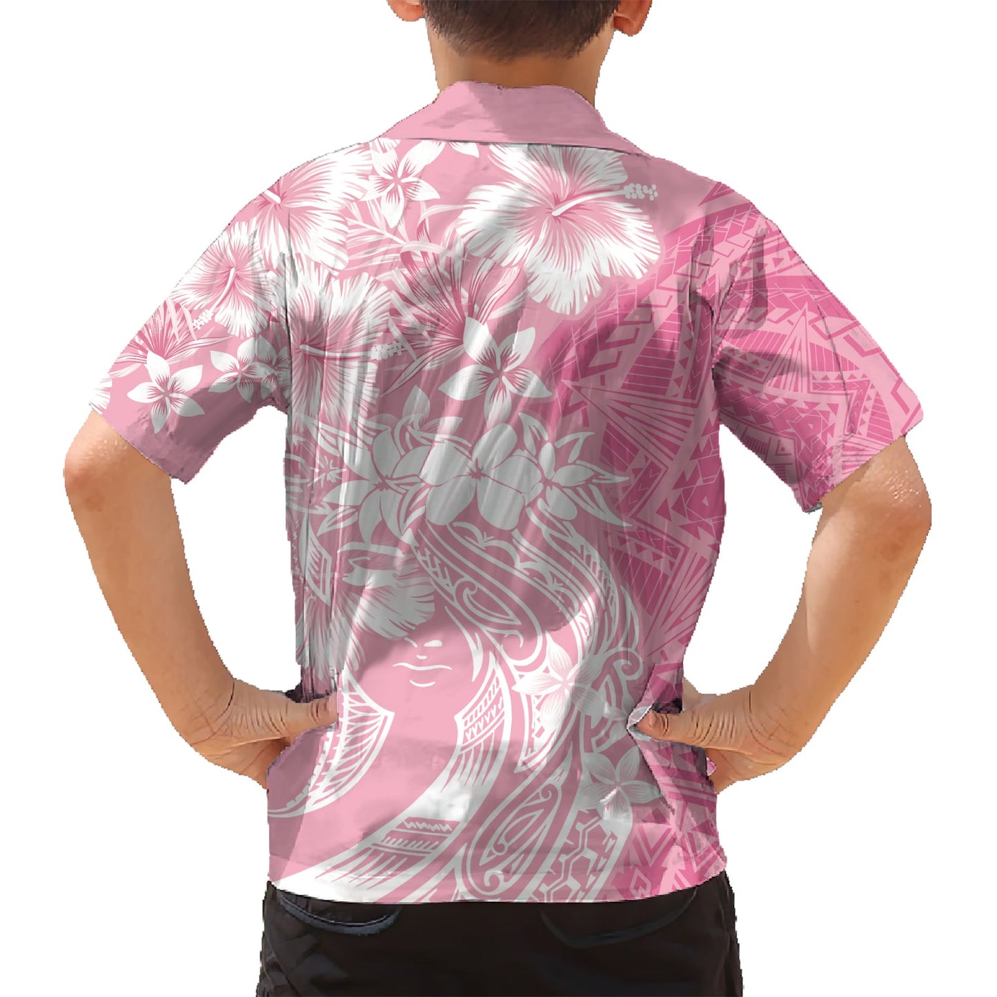 Polynesisches Hawaiihemd zum Frauentag Plumeria Passion - Rosa LT7